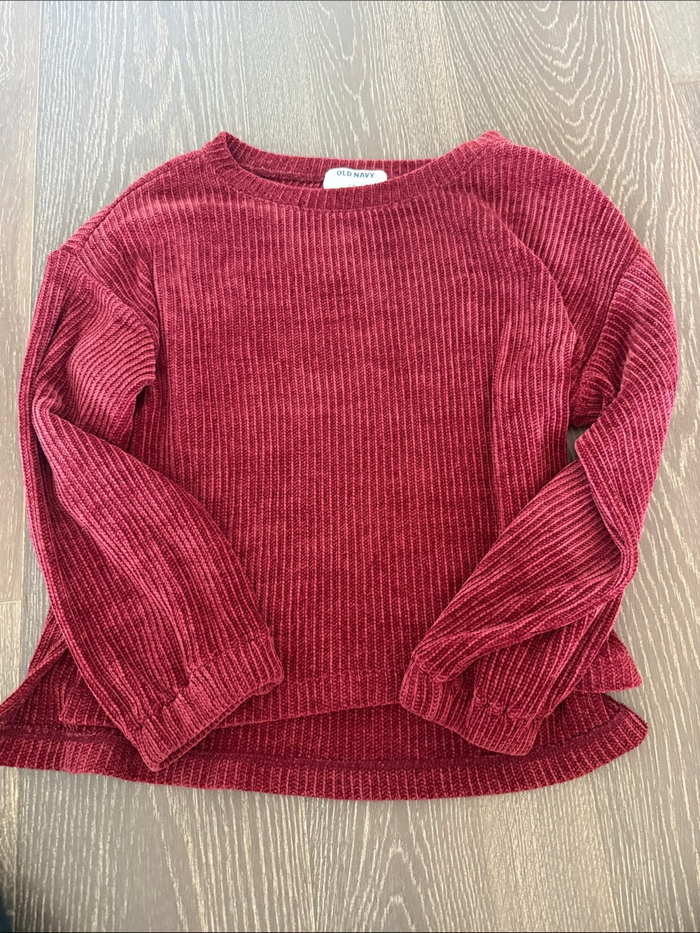 Old Navy Girls Burgundy Ribbed Crewneck Sweater. Size L